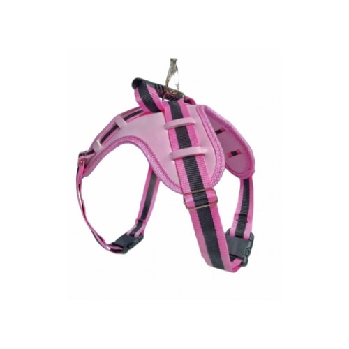 Conjunto Pet Repasse Guia e Peitoral Tático Ajustável Rosa Pequeno