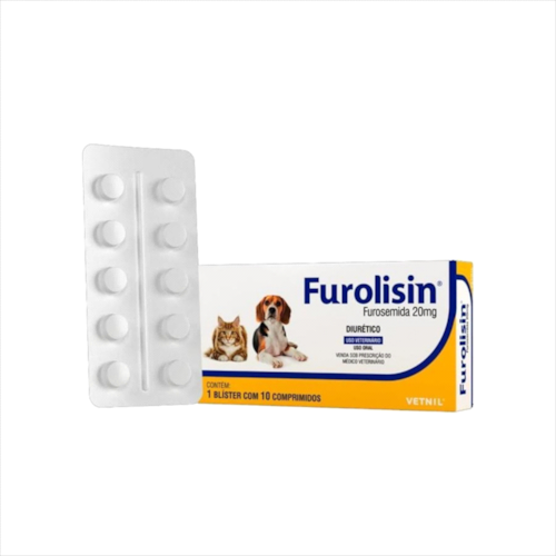 Diurético Furolisin 20mg com 10 comprimidos