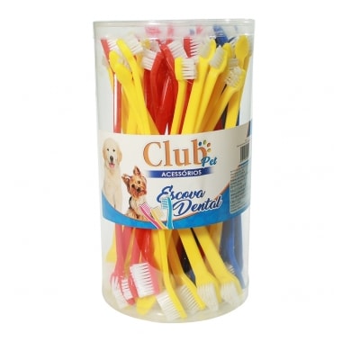 Escova de Dente Club Pet Combo Dupla com 2 Dedeiras