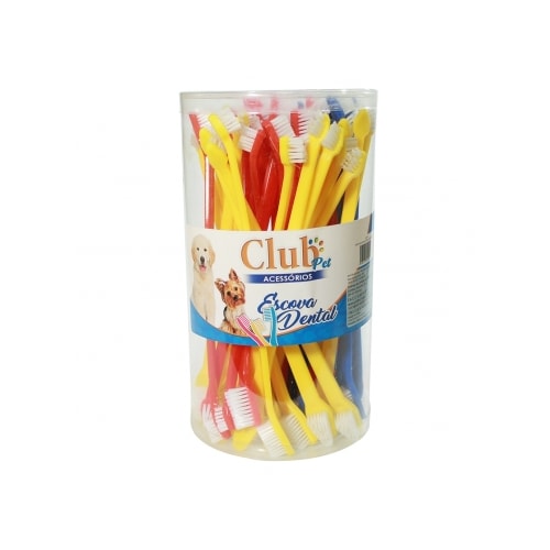 Escova de Dente Club Pet Combo Dupla com 2 Dedeiras