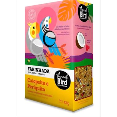 Farinhada Tropical Bird com Pedaços Frutas Calopsitas e Periquitos 400g