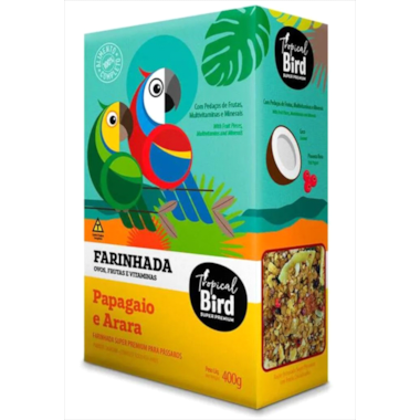 Farinhada Tropical Bird com Pedaços Frutas Papagaios e Araras 400g