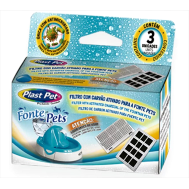 Filtro Plast Pet com Carvão Ativado para Fonte Refil 3 Unidades