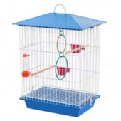Gaiola Vivo Pet Arame Calopsita Branca e Azul