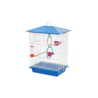 Gaiola Vivo Pet Arame Calopsita Branca e Azul