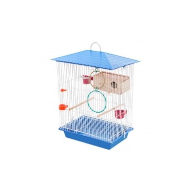 Gaiola Vivo Pet Arame Periquito Branca e Azul