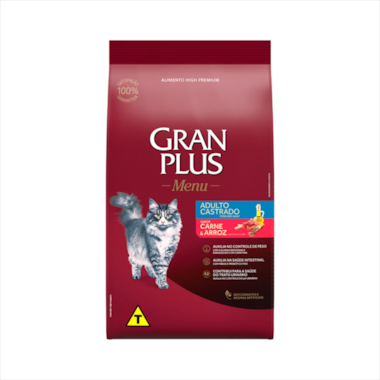 Gran Plus Menu Carne e Arroz Gatos Cast - Granel