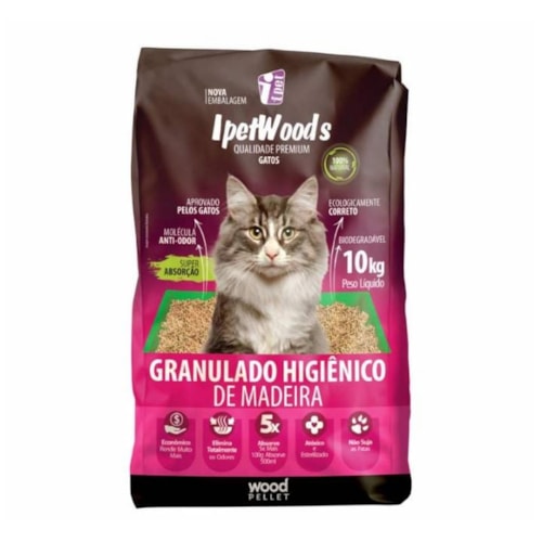 Granulado Ipet Woods de Madeira 10kg