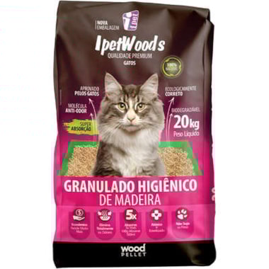 Granulado Ipet Woods de Madeira 20kg