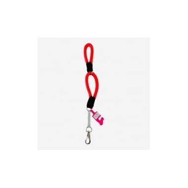Guia Pet Repasse Corda Dupla com Amortecedor Vermelha 16mmx60cm