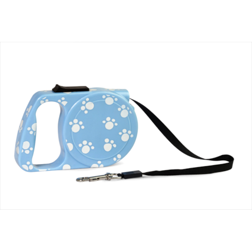 Guia Retrátil Savana Nylon Patinhas Azul 3m - 10kg