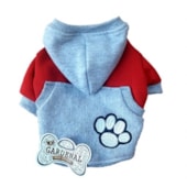 Jaqueta Club Pet Moletom com Pata e Bolso Vermelho Mini