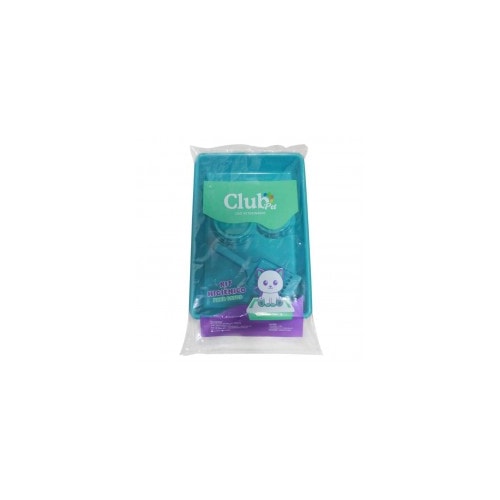Kit Bandeja Higiênica + Pá Higiênica + Comedouro Club Pet Azul