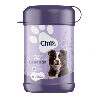 Lenços Umedecidos Club Pet Cães Lavanda Limpeza Suave com 75 Unidades