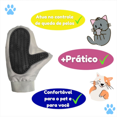 Luva Nano Magnética Savana Remove Pelo Preta