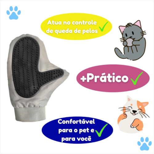 Luva Nano Magnética Savana Remove Pelo Preta