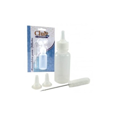 Mamadeira Club Pet Kit com 3 Bicos e Limpador 50ml