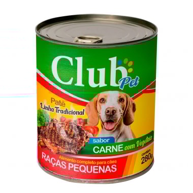 Patê Club Pet Gourmet Carne e Vegetais Cães Adultos Raças Pequenas 280g