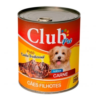 Patê Club Pet Tradicional Carne Cães Filhotes 280g