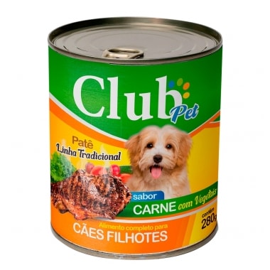 Patê Club Pet Tradicional Carne e Vegetais Cães Filhotes 280g
