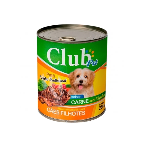 Patê Club Pet Tradicional Carne e Vegetais Cães Filhotes 280g