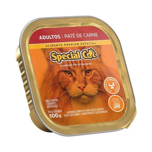 Patê Special Cat Carne Gatos Adultos 100g