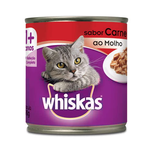 Patê Whiskas Carne ao Molho Gatos Adultos 290g