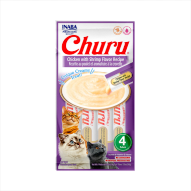 Petisco Churu Frango e Camarão Gatos 56g