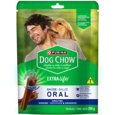 Petisco Dog Chow Oral Cães Raças Médias e Grandes 200g