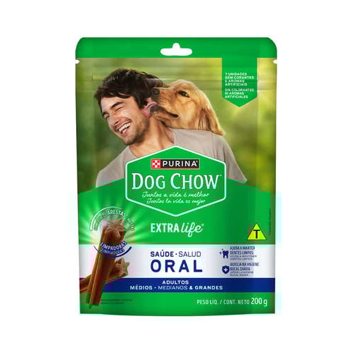 Petisco Dog Chow Oral Cães Raças Médias e Grandes 200g