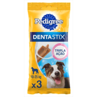 Petisco Pedigree Dentastix Cães Adultos Raças Medias - 3 unidades 75g