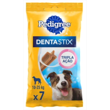 Petisco Pedigree Dentastix Cães Adultos Raças Medias - 7 unidades 180g