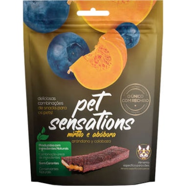 Petisco Petitos Pet Sensations Cães Mirtilo e Abóbora 65gr