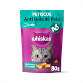 Petisco Whiskas Anti Bola de Pelo Gatos 80g