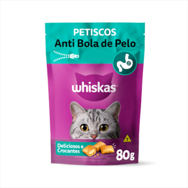 Petisco Whiskas Anti Bola de Pelo Gatos 80g