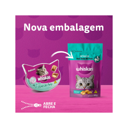Petisco Whiskas Temptations Anti Bola de Pelo Gatos 40g