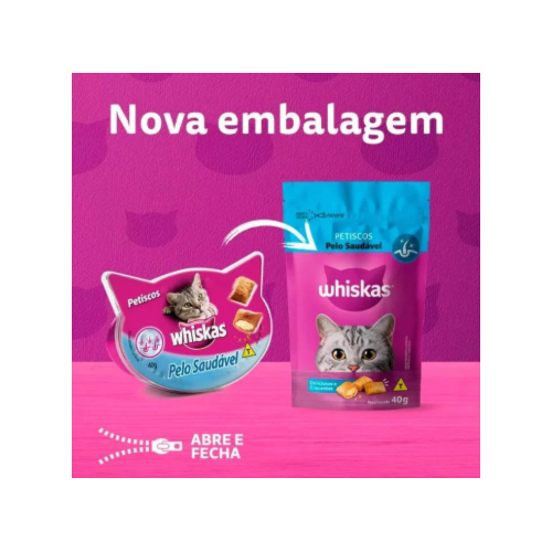 Petisco Whiskas Temptations Pelo Saudável Gatos 40g