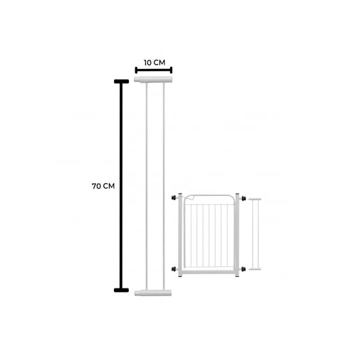 Portão de Segurança Club Pet com Extensor Branco 10cm