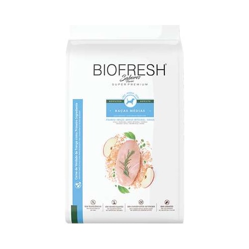 Ração Biofresh Frango e Maça Cães Adultos Raças Medias 10,1kg