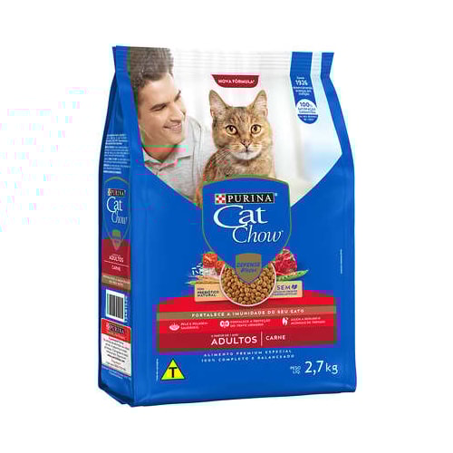 Ração Cat Chow Carne Gatos Adultos 2,7kg