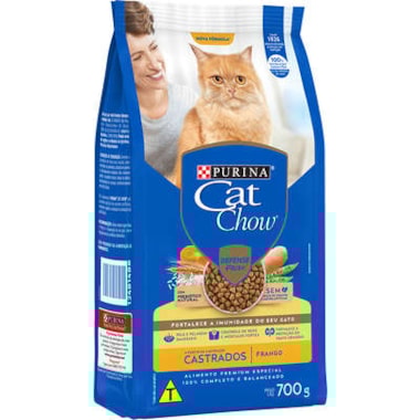 Ração Cat Chow Peixe Gatos Adultos Castrados 700g