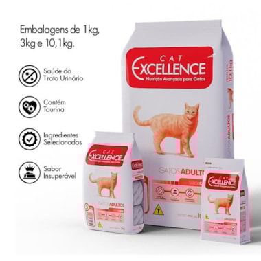 Ração Cat Excellence Carne Gatos Adultos 10,1kg