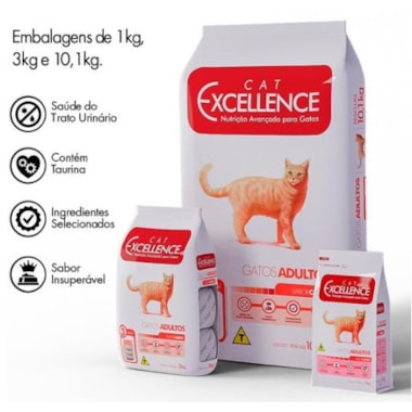 Ração Cat Excellence Carne Gatos Adultos 1kg