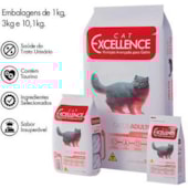 Ração Cat Excellence Salmão Gatos Adultos 1kg