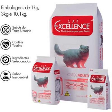 Ração Cat Excellence Salmão Gatos Adultos 3kg