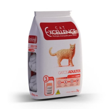 Racao cat execellence carne para gatos adultos 3kg