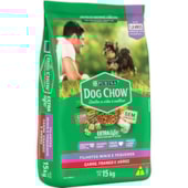 Ração Dog Chow Carne, Frango Arroz Cães Filhotes Raças Pequenas 15kg
