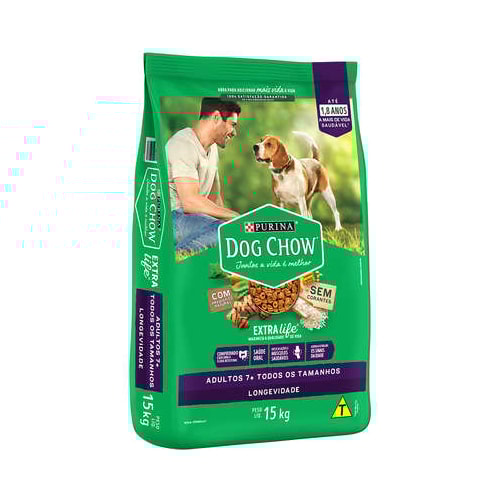 Ração Dog Chow Extralife Frango Arroz Cães Sênior +7 15kg