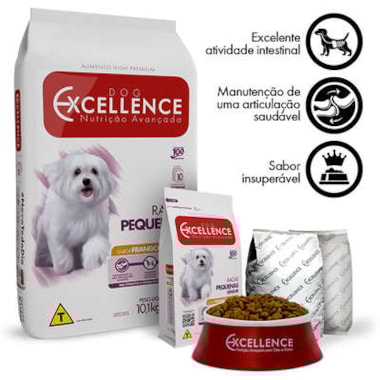 Ração Dog Excellence Frango Arroz Cães Sênior Raças Pequenas 1kg