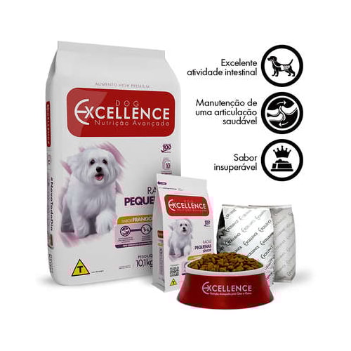 Ração Dog Excellence Frango Arroz Cães Sênior Raças Pequenas 1kg